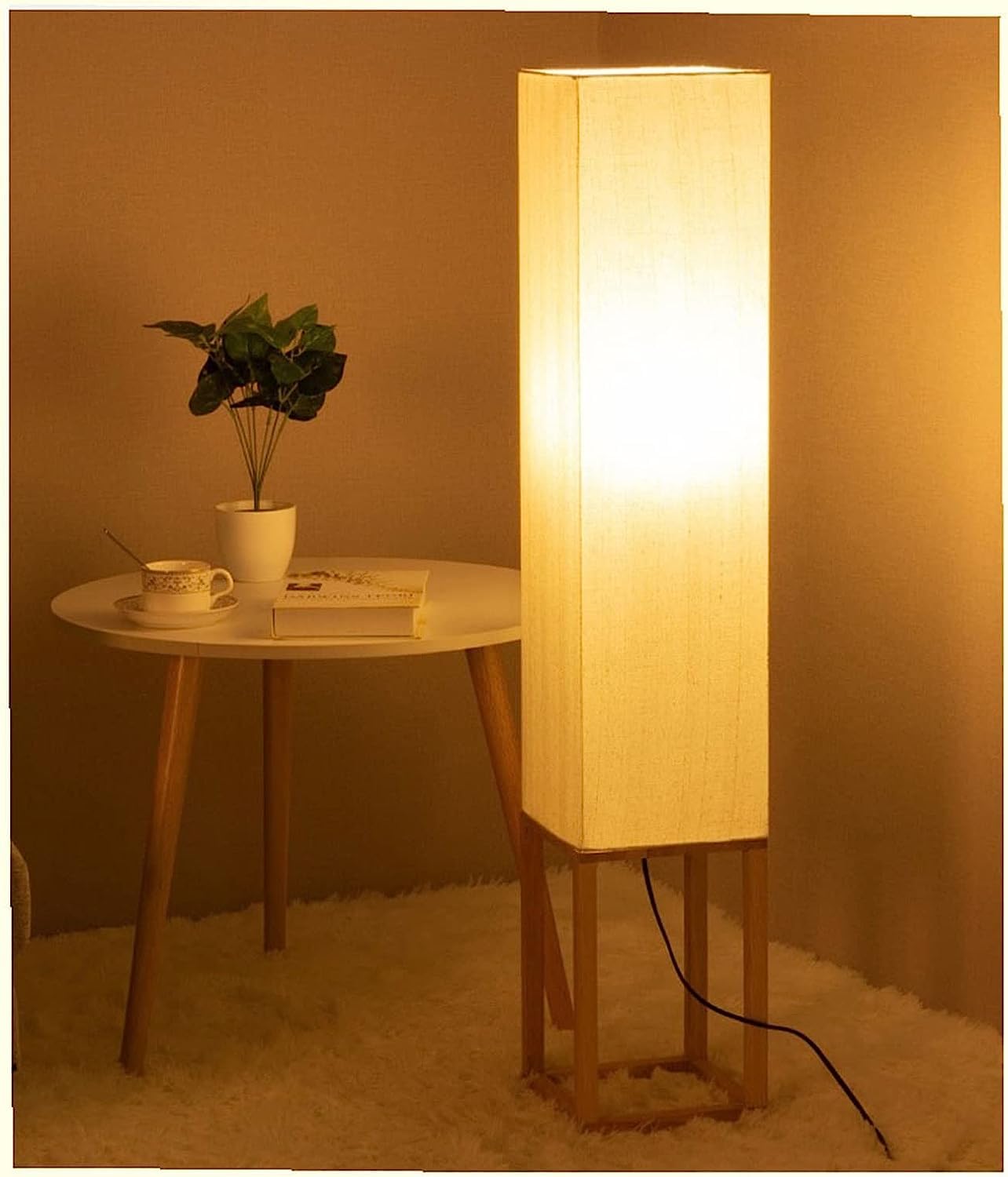 Lampa podłogowa do salonu lampa podłogowa drewno salon lampa podłogowa tkanina abażur europejska sypialnia lampa stojąca lampa stojąca światło