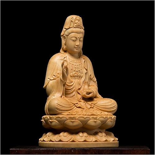 Miniatura 2 de ALDEPO Sculpture Tabletop Unique Statue Sculpture Statues Figurines Decor,Pray Buddha Wood Figurines Craft Sculpture Decoration Buda Carving