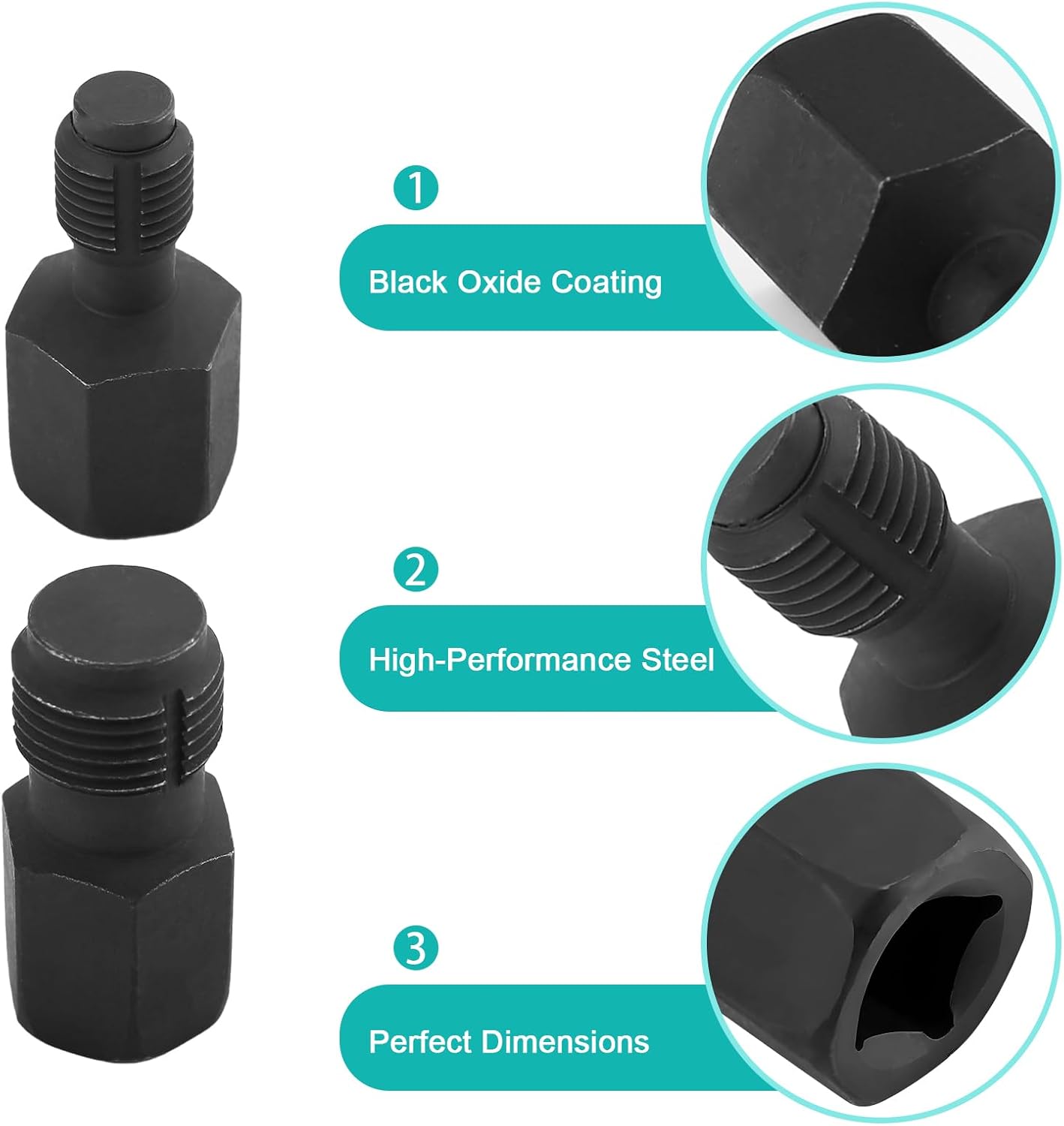 vvag 2PCS Oxygen Sensor Rethread Chaser, M18x1.5 & M12x1.25 Thread Tool | 3/8” Drive Spark Plug Repair Kit, Premium Carbon Steel Adapter for Clean and Fix Damaged Internal Exhaust Threads, Universal