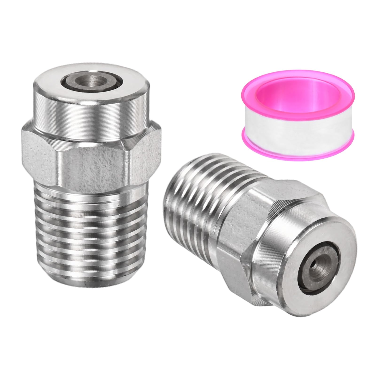 TIXIPEM 1/4IN Male NPT 0 Degree Surface Cleaner Tips [2PCS] - Pressure Washer Nozzles Cleaner Nozzle Replacement Use for Water Gun & Water Broom - [Stainless Steel-1.07MM Orifice]
