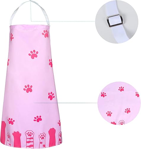 Miniatura 7 de Violet Mist Delantales de gato para mujeres y niñas, lindo delantal rosa para adolescentes, divertidos delantales de servidor para camarera, kawaii,