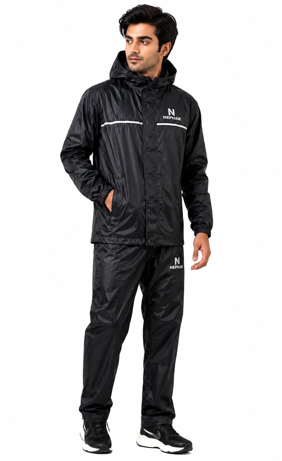 Nephar Reversible Waterproof Rain Suit for Men | 2-in-1 Hooded Rainwear Jacket & Pant Set | Windproof Seam Sealed Motorcycle Rain Suit for Bike Riding Travel Camping Outdoor-picture-15
