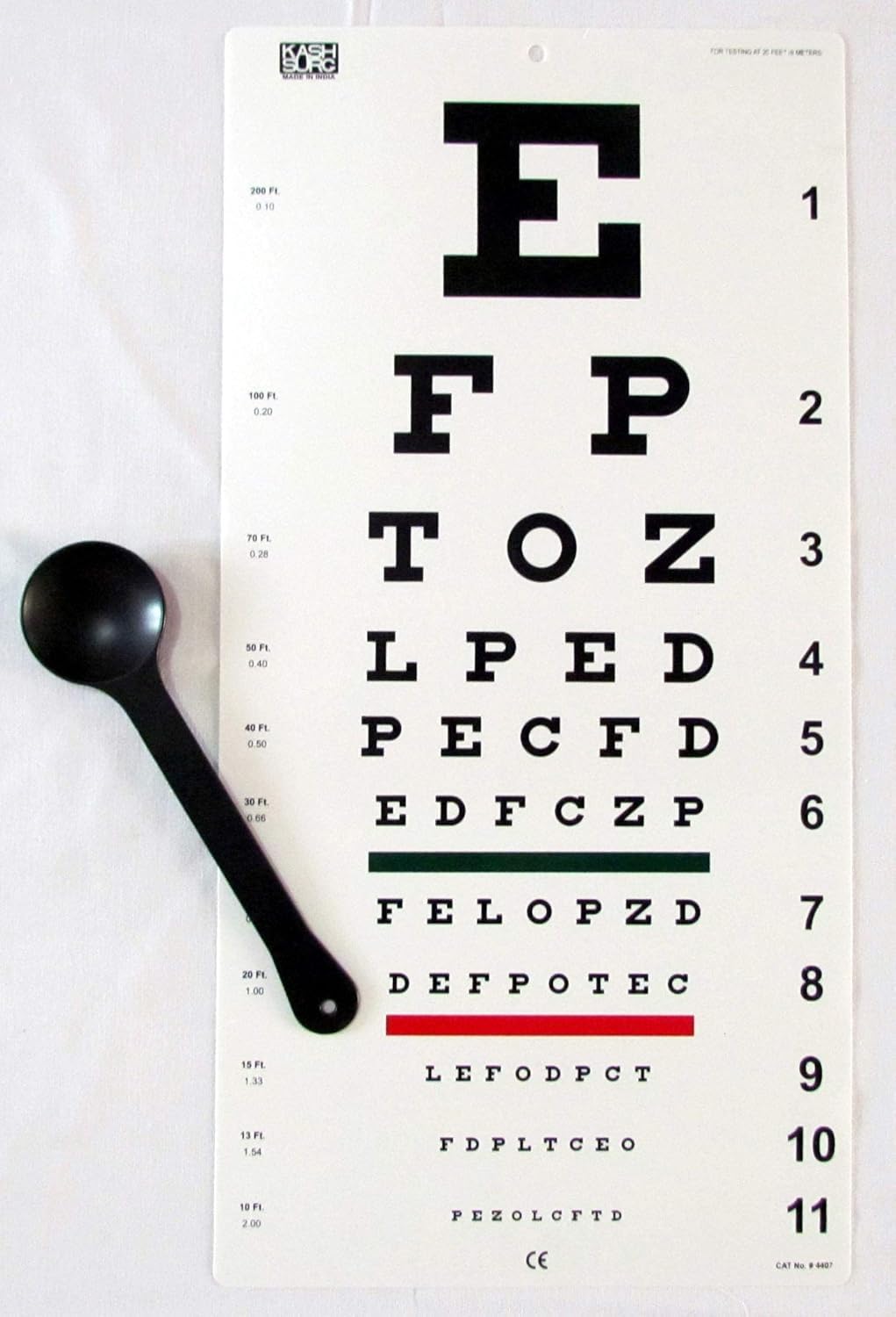 KASHSURG Ewing Illiterate OPTOMETRIC Visual Acuity Eye Chart - 6 m - 28 x 56 cm_198_Pack of 49