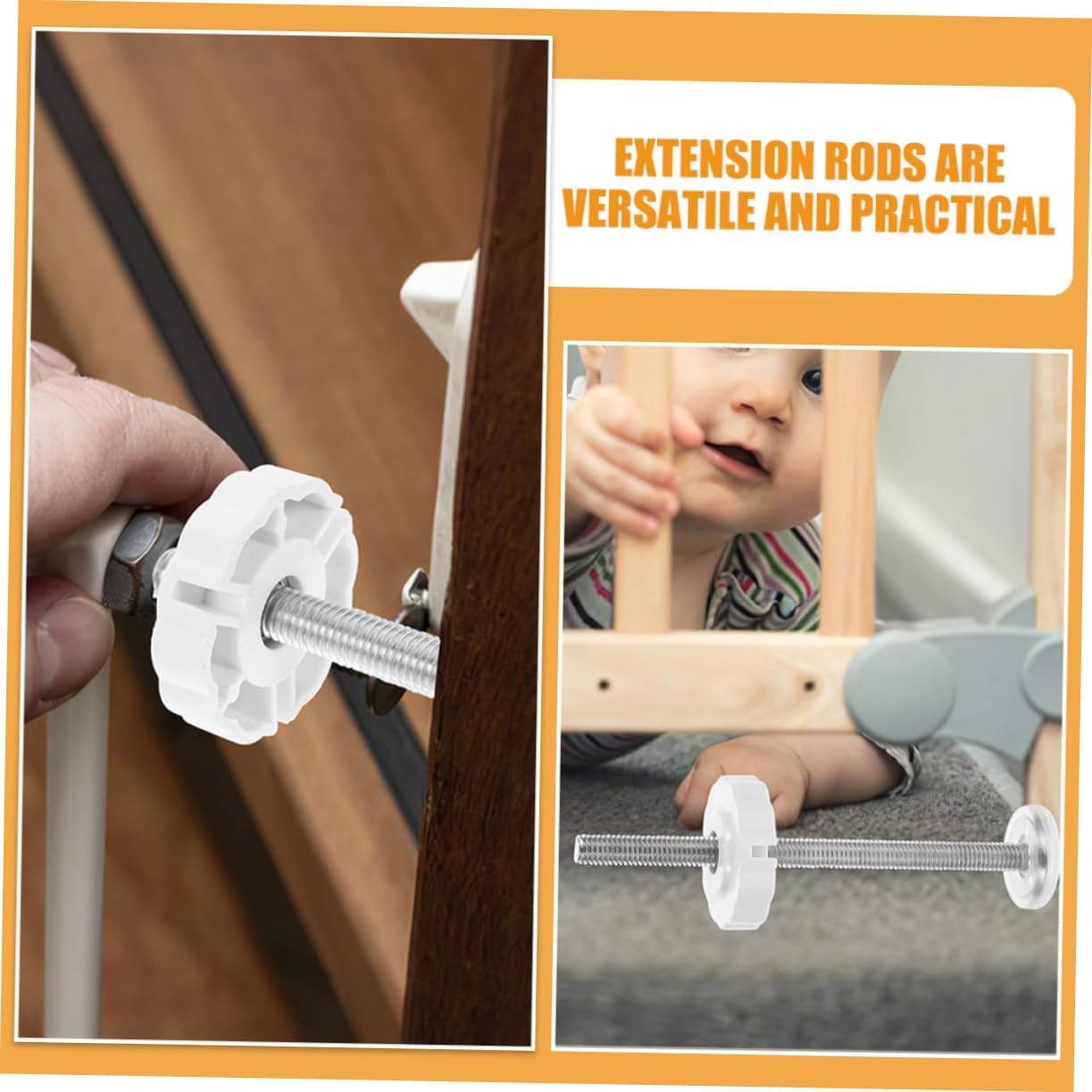 25pcs Gate Spindle Rod Pet Safety Gate Extender Rod Pressure Mount Hardware Replacement Spindle