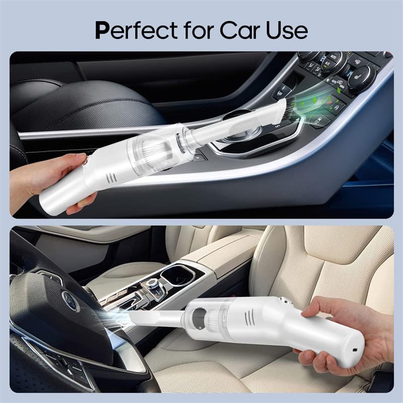 Wireless Mini Car Vacuum Cleaner(400g) Portable Rechargeable,Handheld Vacuums, Mini but Mighty Dust Busters Cordless Rechargeable,Hand Held Vac for Car/Desk V06/white - Image 7