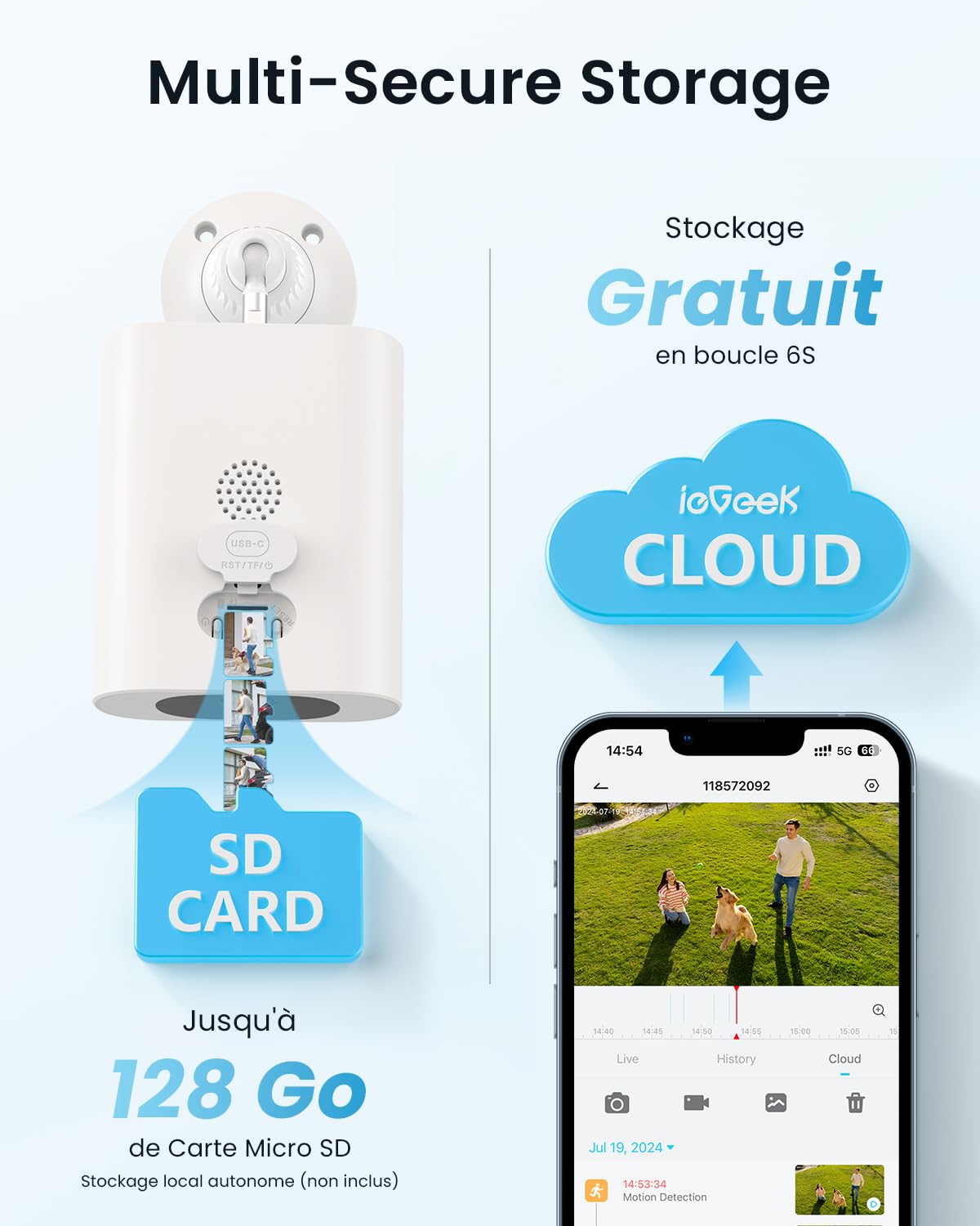 ieGeek Camera Surveillance WiFi Exterieure sans Fil Solaire - 2K Caméra avec Panneau Solaire Intégré, Batterie 5200mAh, Vision Nocturne Couleur, Détection IA, Alarme, Audio Bidirectionnel, IP66, S1