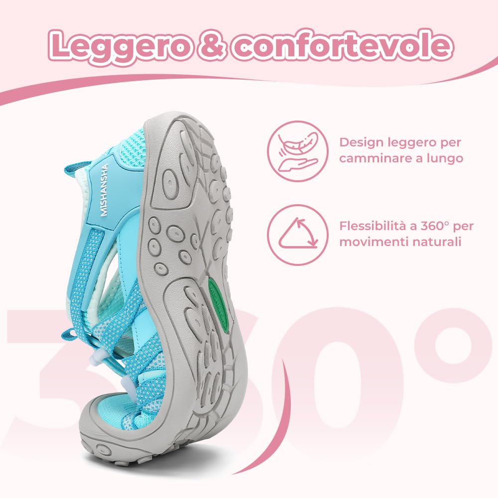 Mishansha Sandali da Trekking Donna Traspiranti e Antiscivolo, Sandali da Escursionismo Comodi e Chiusi, Taglie 36-42