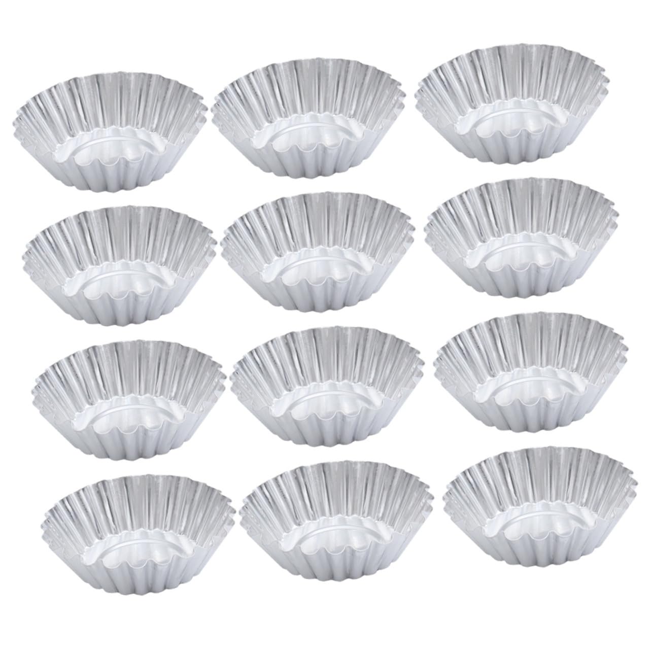 SHINEOFI 100 pièces Moule à Tartelettes Alliage Aluminium Résistant Chaleur Réutilisable Bords Cannelés pour Cupcakes Muffins et Pâtisseries Décoratives