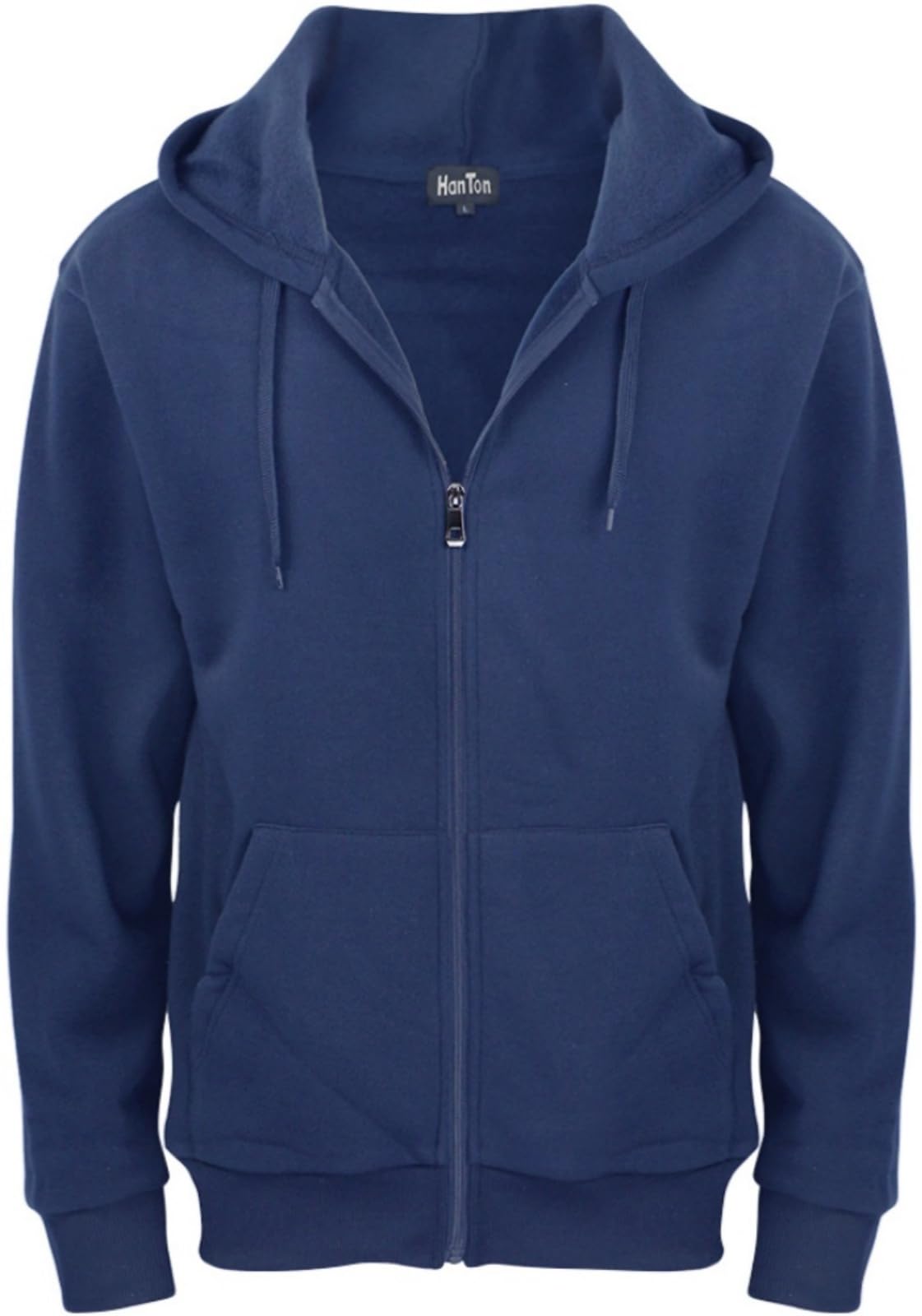 LeeHanTon Mens Zip Up Fleece Jacket Lightweight Hoodies Casual Soft Full Zip Coats with Pockets Plus Size S-5XL Big&amp;Tall