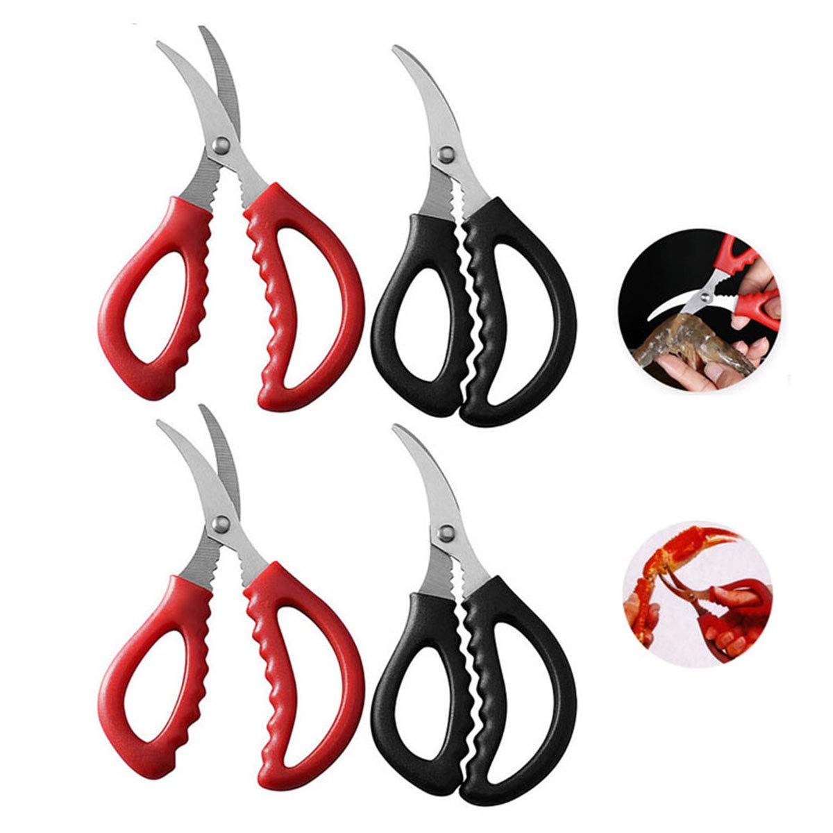 Buy 4 Pack Kitchen Seafood Scissors Lobster Shears, Crab Leg Crackers