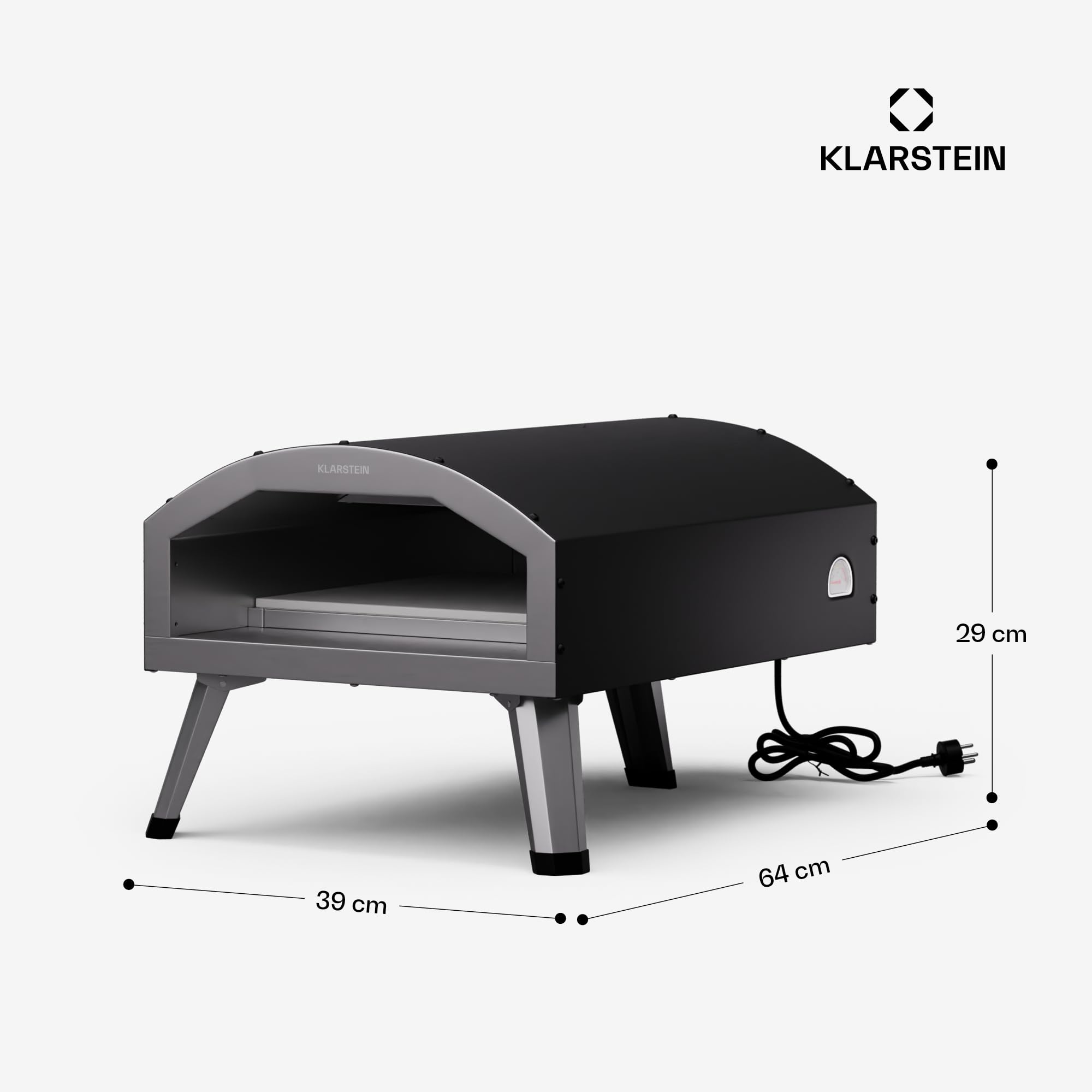 Klarstein LaFiamma Forno Per Pizza Elettrico 2200W Doppio Riscaldamento Termometro Pietra Inclusa 450°C