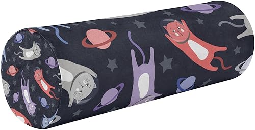 Miniatura 1 de Cartoon Cats Astronauts Bolster Pillow for Legs Neck Roll Pillow Memory Foam Sofa Round Pillows for Neckroll Decorative Pillows Cylinder Pillow Long