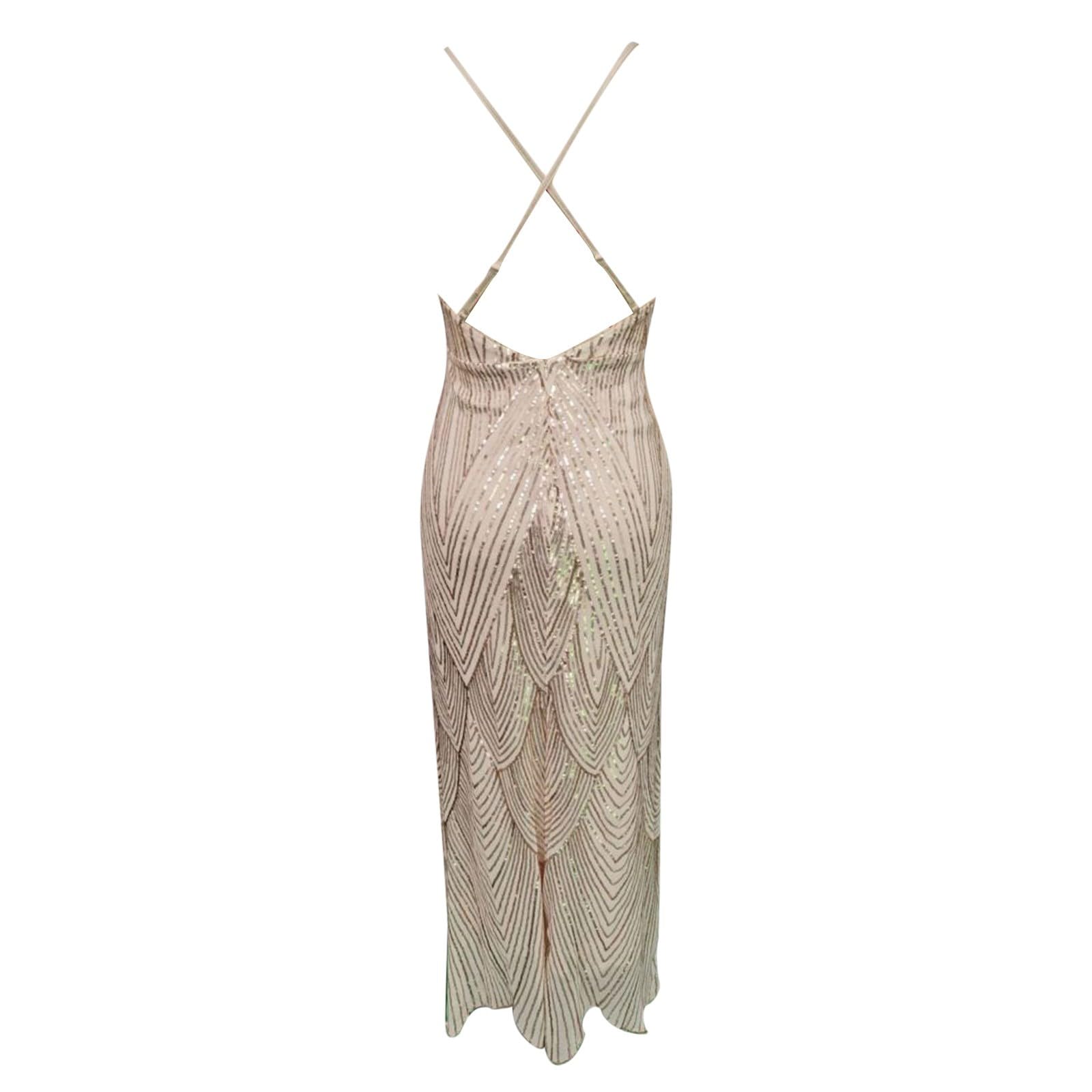Vestito Cerimonia Donna da per Matrimonio Civile Abito Sera Sexy Elegante Abiti Cocktail Curvy Damigella Gonna Ampia Schiena Scoperta Corto Davanti Lungo Dietro