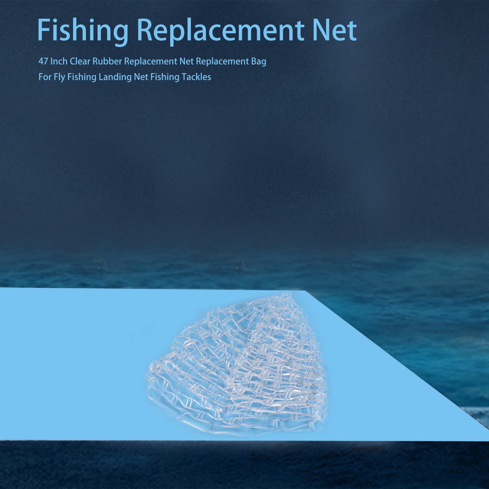 Goggnety 47 Inch Clear Rubber Replacement Net Replacement Bag For Fly Fishing Landing Net Fishing Tackles - Image 4