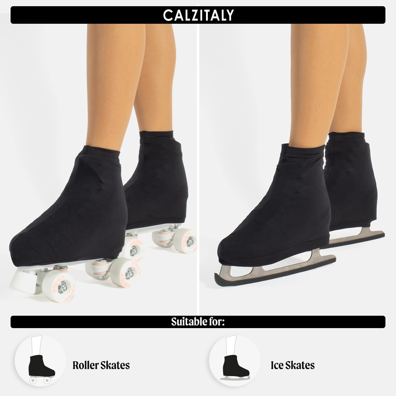 CALZITALY Pokrowce na buty skate, damskie i dziewczęce, 2 sztuki, czarne, karmelowe, fioletowe, S, M, L