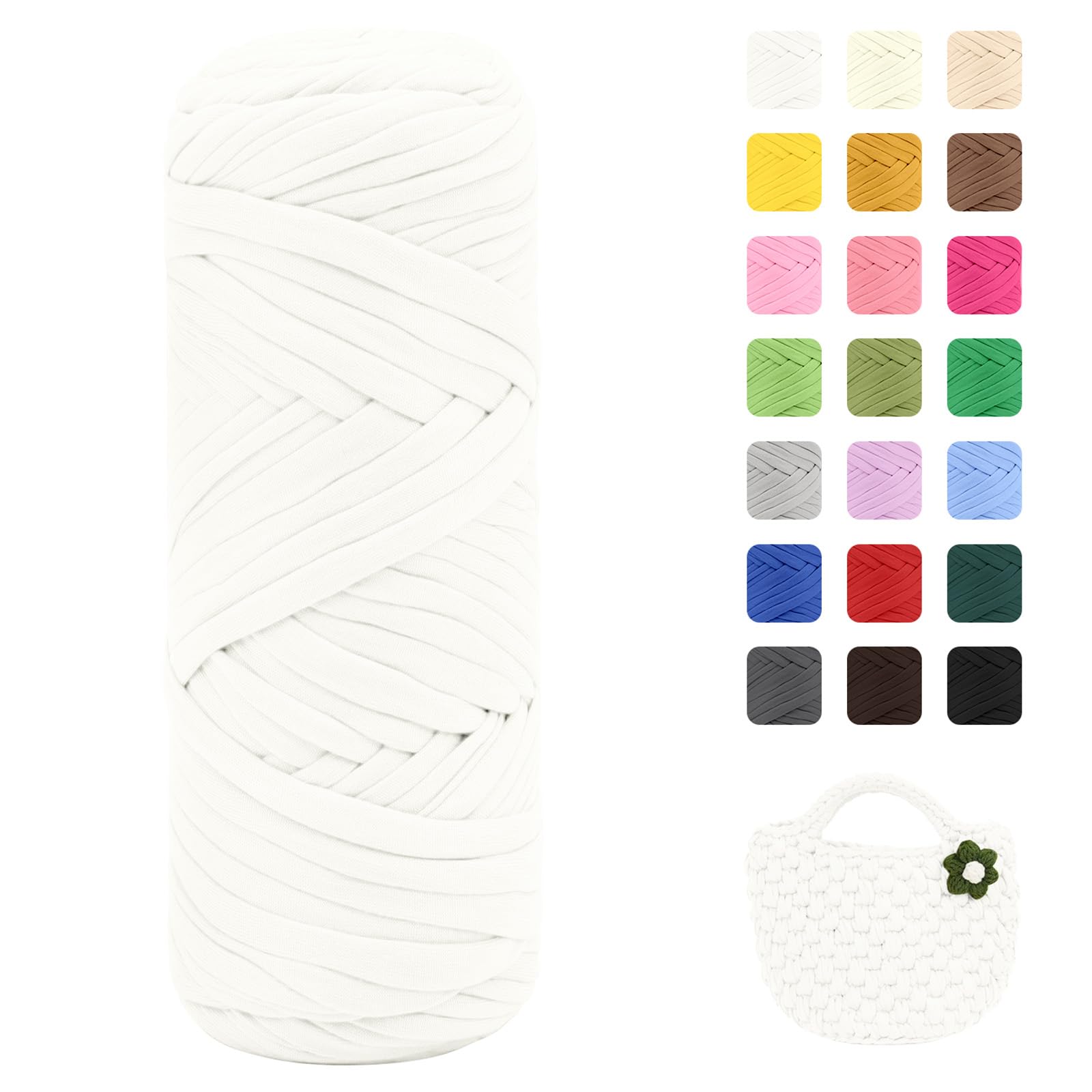Maxee 400g T-Shirt Garn – 2 er Pack (je 200g/75m), Weiches Beilaufgarn zum Häkeln & Stricken – Farbintensiv & pflegeleicht, Ideal für Häkeltaschen/Körbe/Teppiche DIY Projekte, Handarbeiten und Deko