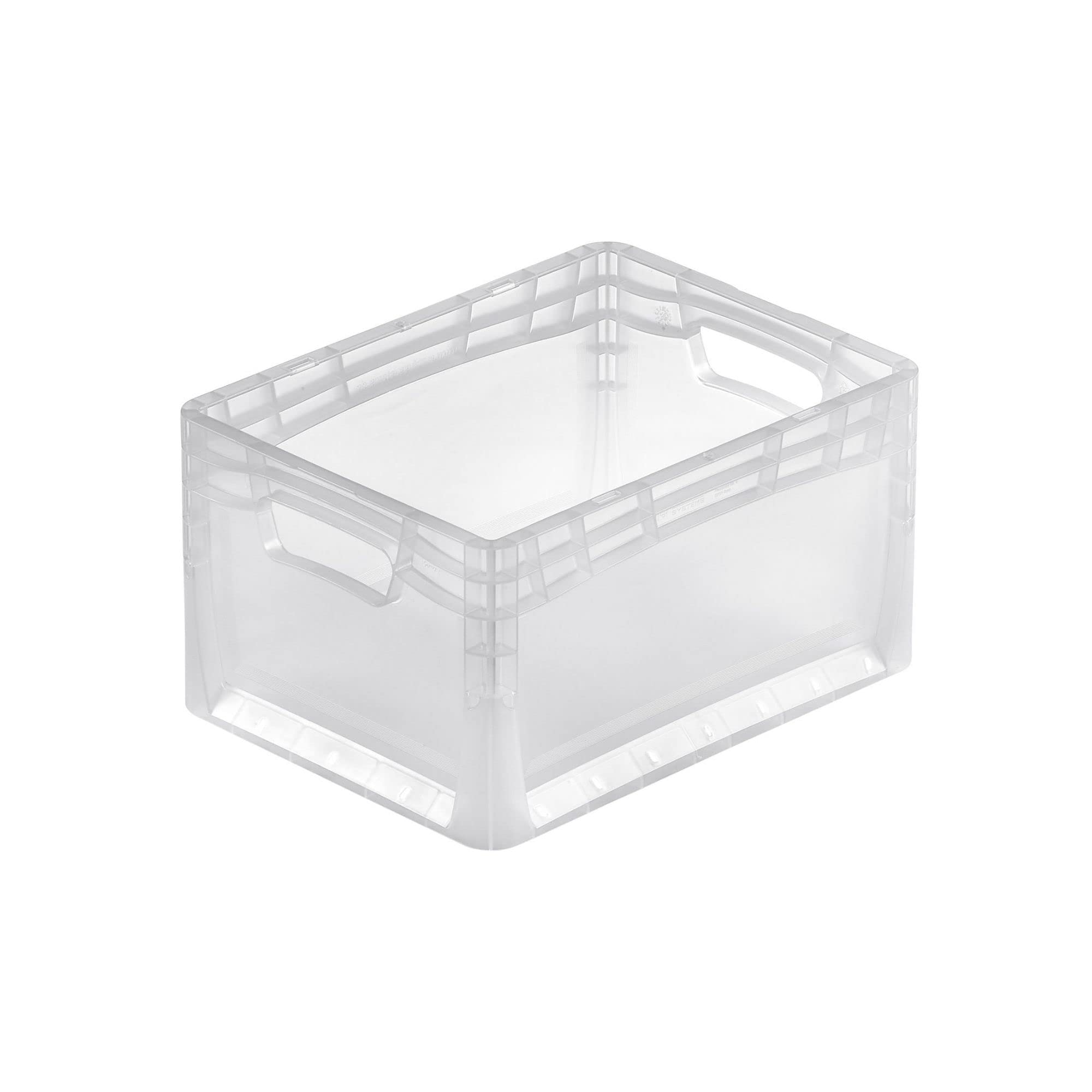 PROREGAL SuperSparSet 8x Transparenter Eurobehälter LightLine mit offenem Griff | HxBxT 22x30x40cm | 24 Liter | Eurobox, Transportbox, Transportbehälter, Stapelbehälter