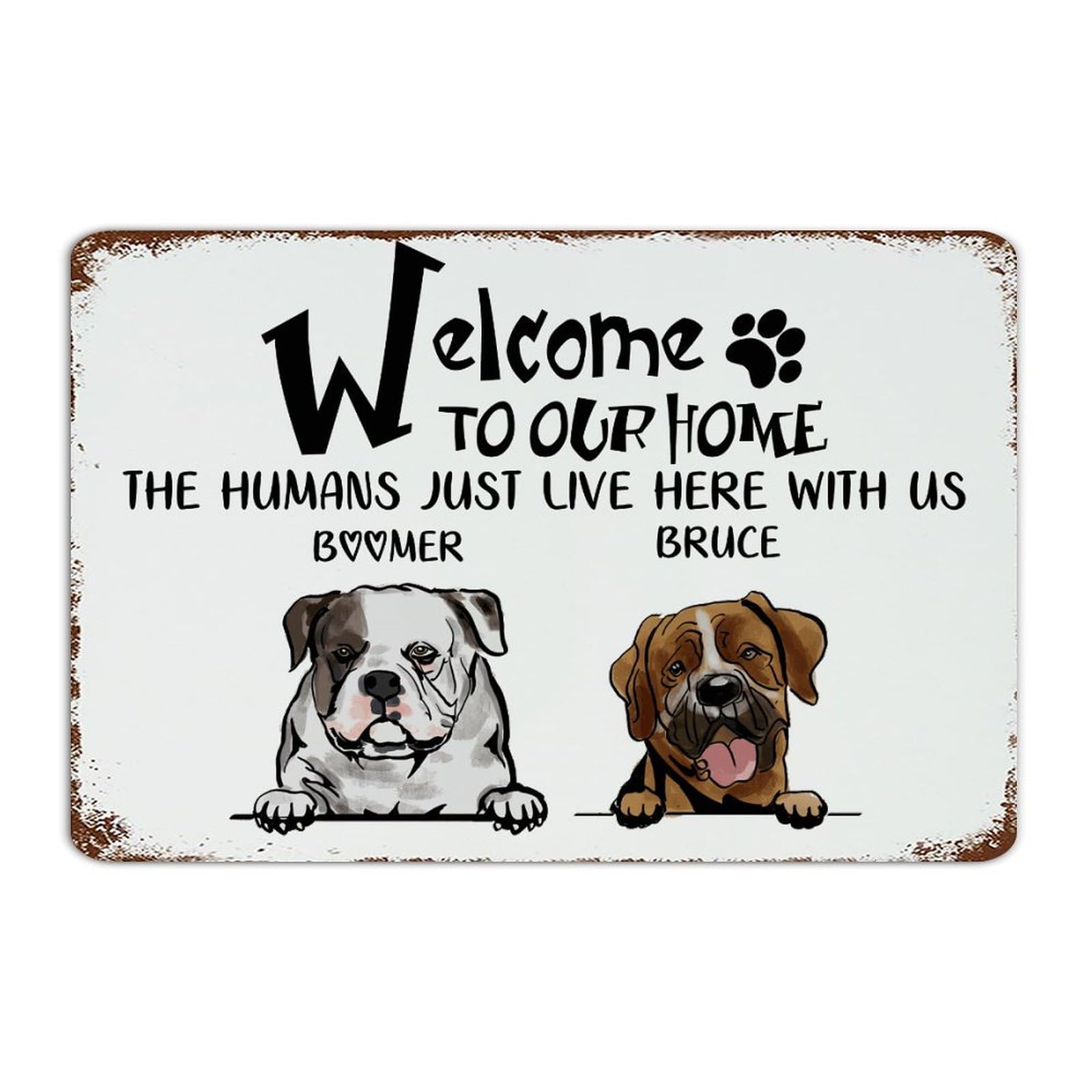Plaque en métal de ferme Welcome outdoor en aluminium 30,5 cm