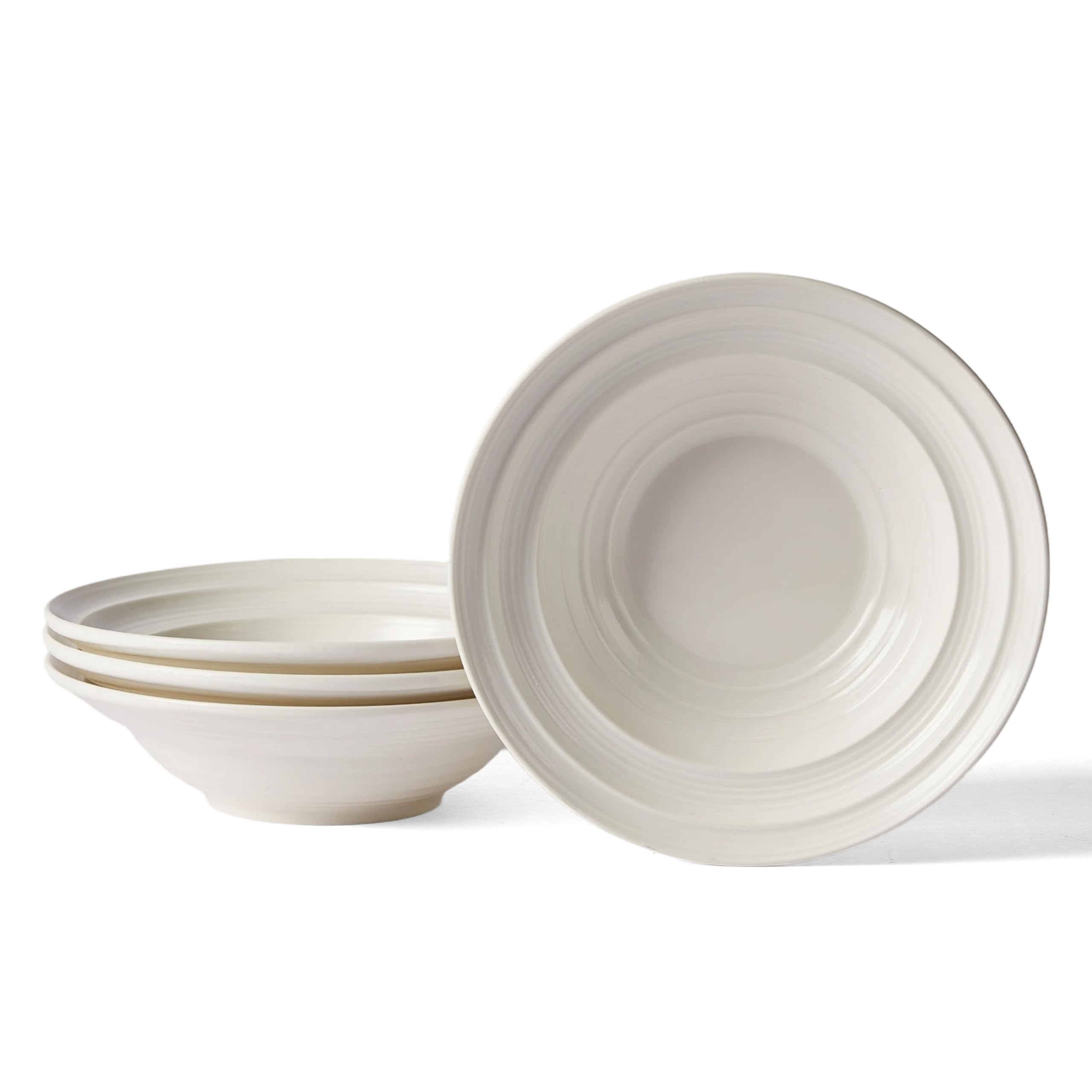 Jiwoo Ramen Schüssel Set 1000ml 4-teilig Suppenteller Ø 20.6 cm Tiefe Teller Set Keramik Bowl Schüssel mikrowellen spülmaschinengeeignet
