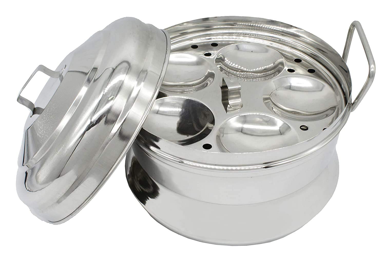 MAHAVIR Stainless Steel Induction Base w/2 Plates, 9 Idlies Round Idly