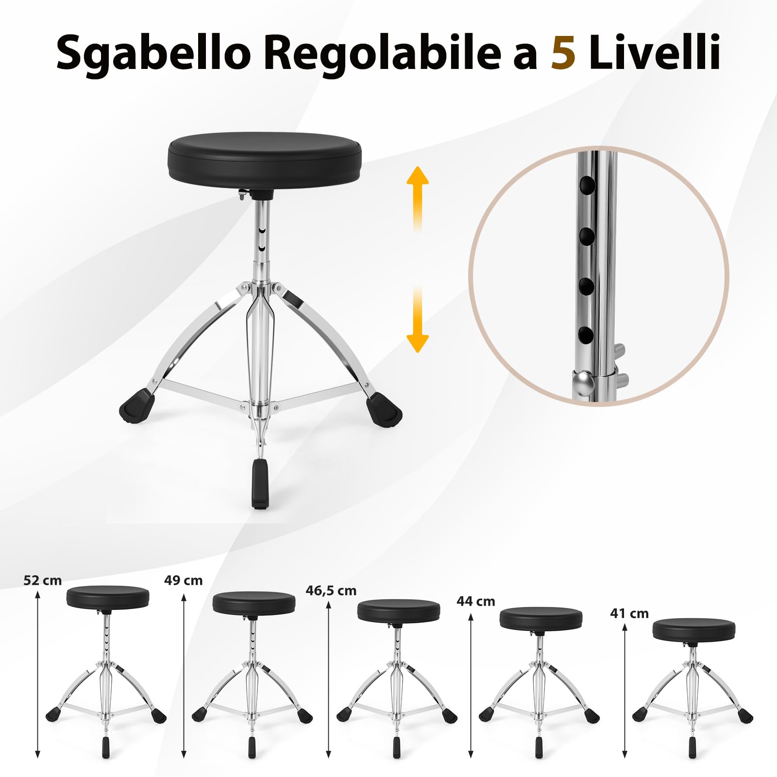 COSTWAY Set di Batteria Elettrica a 7 Pezzi, con 4 Pad a Rete, 3 Piatti, 150 Suoni e 10 Demo, Batteria Musicale per Principianti con Supporto Pieghevole, Sgabello Regolabile, Bacchette e Cuffie
