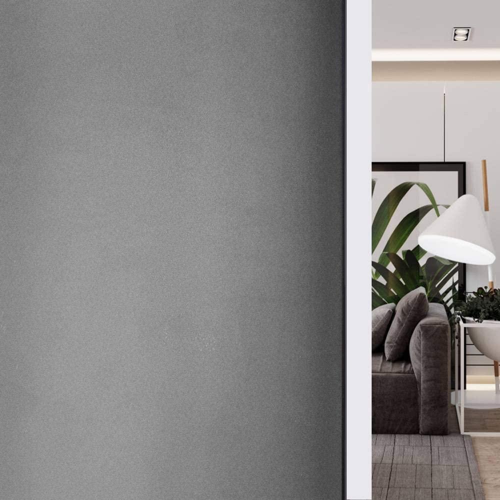 WISDOM Frosted Privacy Window Film Non - Adhesive Static Cling Glass Stickers Sun UV Blocking Heat Control Door Covering Glass Film for Home, Office, Bathroom (12x100 Inches, Black Frosted) (B0BFX7FX2N) Amazon Price History, Amazon Price Tracker
