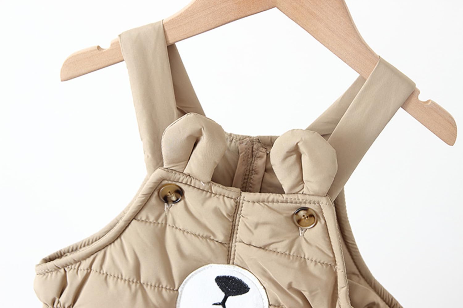 Pantalones de nieve con estampado de oso para bebé, pantalones cálidos para niñas y niños pequeños, pantalones de nieve gruesos, pantalones de invierno para esquiar