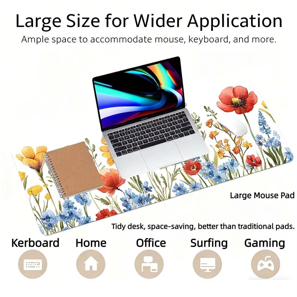 Lpfieonn Streifen Großes Schreibtischunterlage, XXL Schreibtischunterlagen, Schwarz XXL Wasserdicht Gaming Mousepad mit Vernähter Rand und Rutschfeste Gummibasis, für Hause/Büro 120x60cm PF-2011