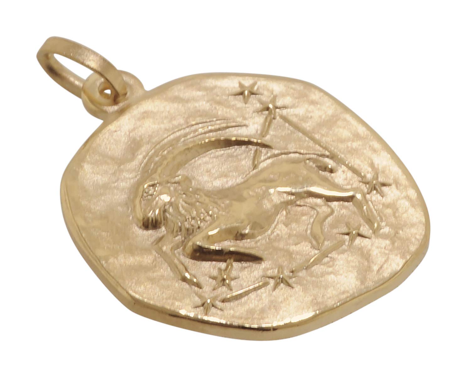 trendor Anhänger Steinbock Sternzeichen 925 Silber Vergoldet ⌀ 20 mm | wunderschönes Schmuckstück für Damen und Herren, elegante Geschenkidee