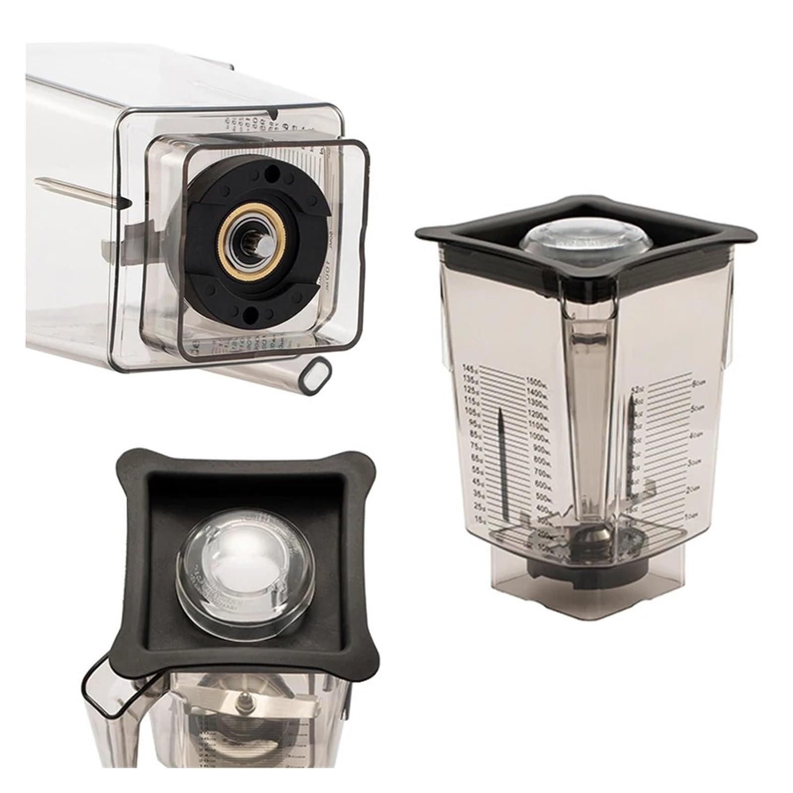 Compatibile con Blendtec, barattolo da 90 once, barattolo for frullatore da 3 quarti con lame in acciaio inossidabile e coperchio di ventilazione