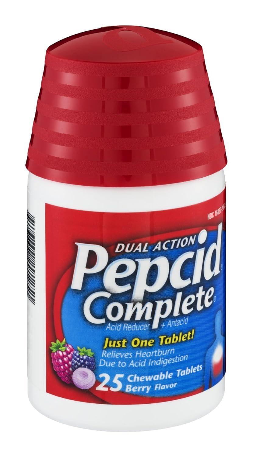 Complete Berry 25c Size 25ct Pepcid Complete Berry Acid Reducer & Heartburn Relief