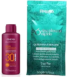 Kit Banho de Lua Ox 30 volumes 75ml e Pó Descolorante Rápido Queratina 50g