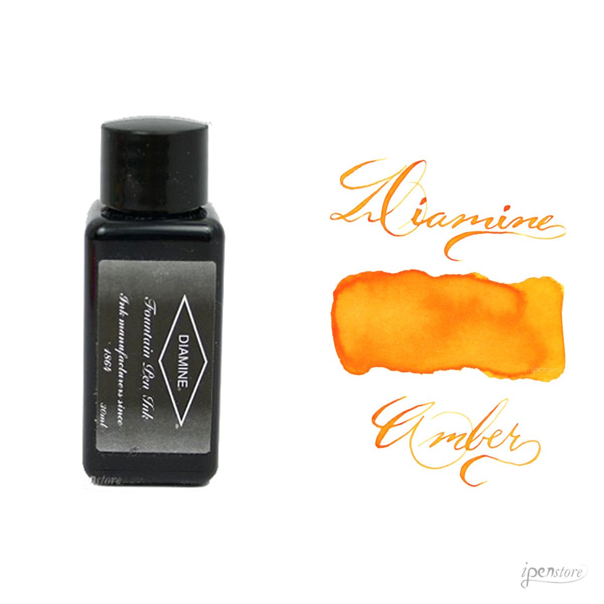 Diamine Ink, England, Since 1864, Ink Bottle, Ink Well, Amber, 30 ml