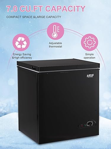 Miniatura 2 de KRIB BLING Krib Bling - Congelador de pecho de 7.0 pies cúbicos con termostato ajustable, congeladores compactos con cesta de almacenamiento