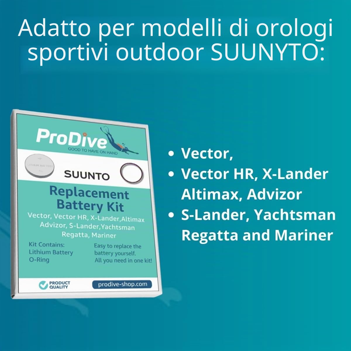 Kit di batteria per orologio sportivo Suunto, Vector, Advizor, Yachtsman, S-lander, Altimax