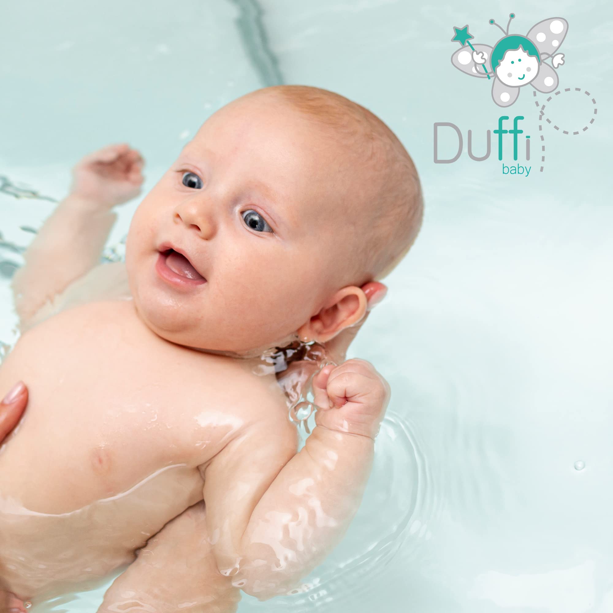 Duffi Baby - Toalla bebe recien nacido. Capa de baño Bebe 100% Algodón Para Bordar. Toalla Baño con capucha Infantil 80 x 80 cm. Super Suave Absorbente Ligera. Niños y niñas Color Blanco Azul. 1196-12