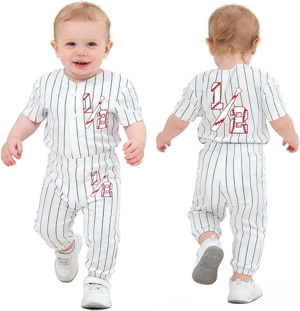 BAICAIYU Half Birthday Outfit 1/2 Baby Baseball Jersey and Pants 2 Pcs Suit Boys' Softball Shirt Sports Toddler Clothing - Image 2