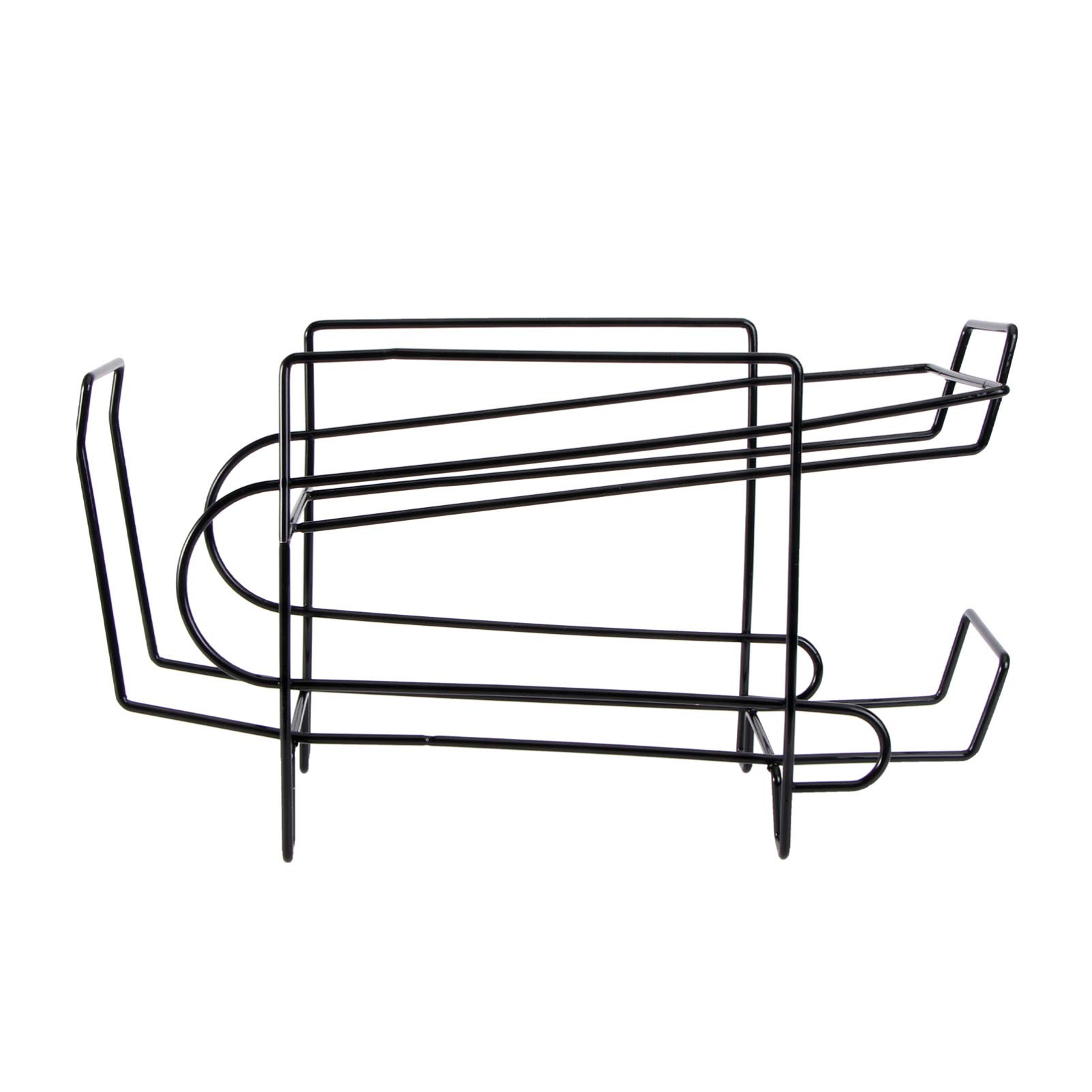 HOLIDYOYO 1pc Double Canning Storage Rack Black Kitchen Drink Holder for Refrigerator Space-saving Design for Cans Beverages Stylish Canning Organizer Maximize Storage Efficiency