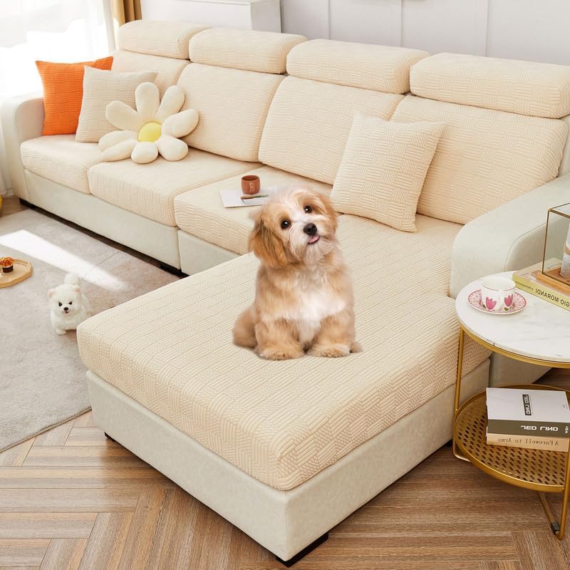 OKYUK Funda de sofá resistente al desgaste, funda para sofá modular en forma de L, funda para diván con cojines separados, alta elasticidad, diseño