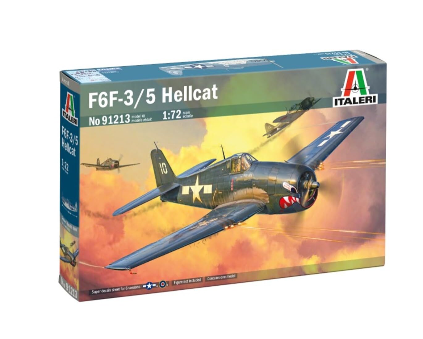 Italeri 91213 F6F-3/5 Hellcat 1:72 Scale Plastic Model Kit/Model Assembly