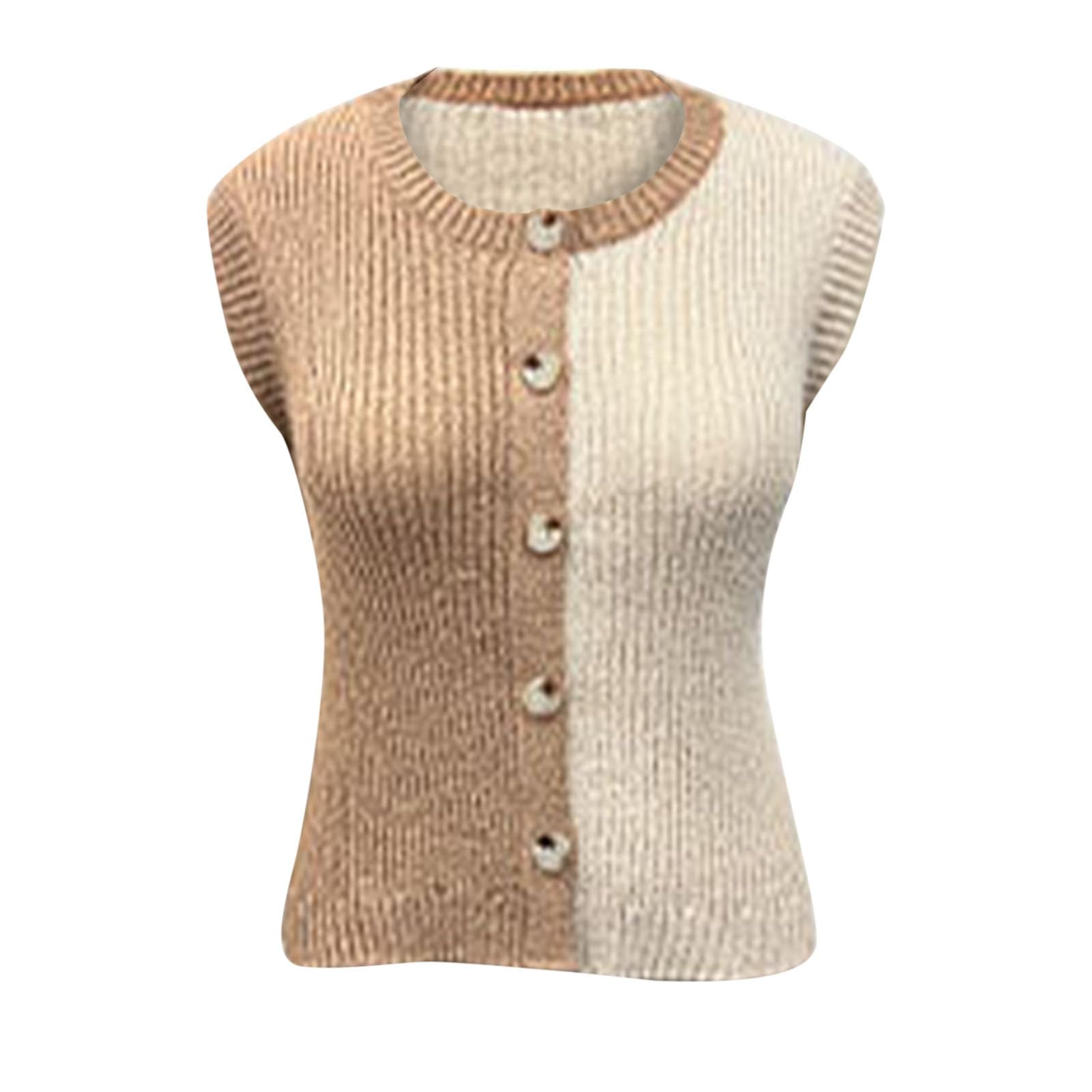 Blusas De Verano para Mujer, Camiseta Deporte Mujer Elegante Top Punto Sin Mangas con Diseño Botones Prenda Punto Informal Sin Mangas Talla Grande para Mayor Comodidad Diaria