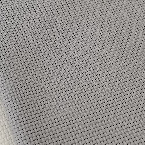 Image of KCS 12 inch x 59 inch 18CT Counted Cotton Aida Cloth Cross Stitch Fabric (Light Steel Grey)