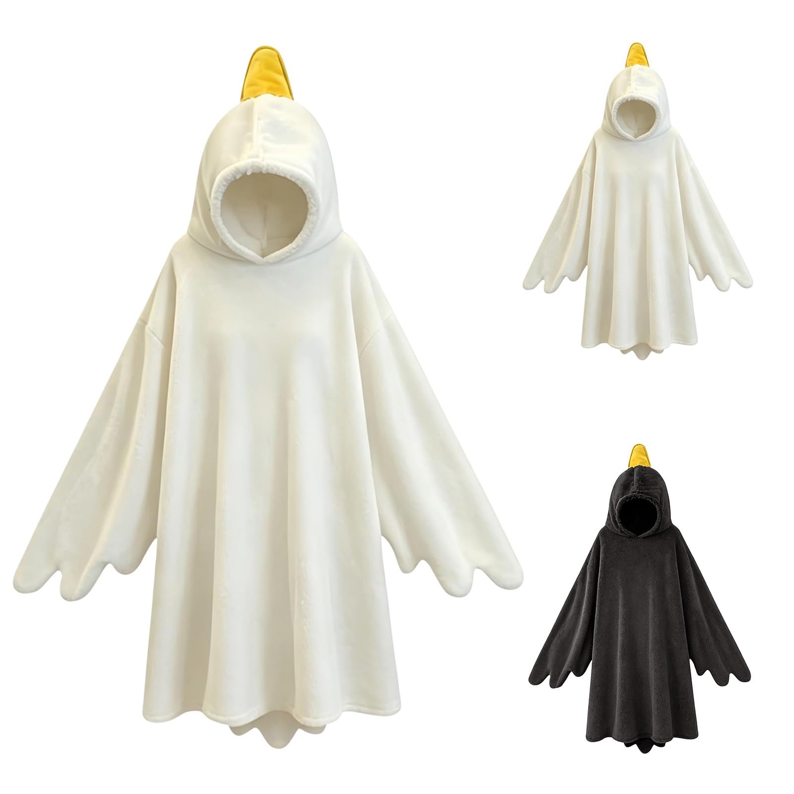 Duck Blanket Hoodie Onesie For Kids Teen Cute Animal Jumpsuit Wearable Oversized Fleece Bodysuit Warm Goof Funny Hooded Plush Autumn Winter Soft One Piece Outfits (White, 13-14 Years)