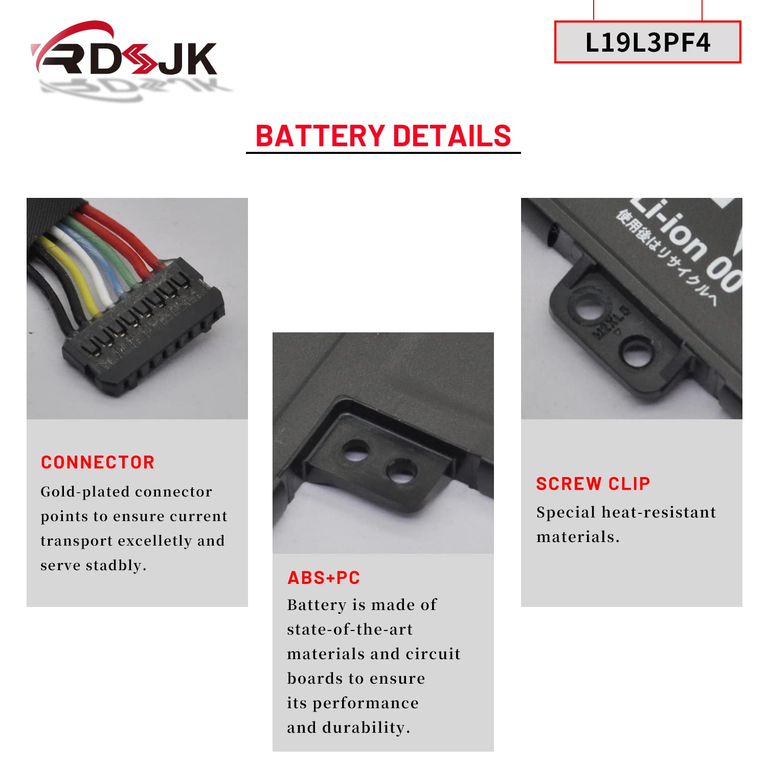 Batterie Lenovo V17-IIL (82GX) - 42 Wh 11,25 V - Compatible 5B10W89838, L19C3PF6 - Pour IdeaPad 3-17ADA05, S350 - 14
