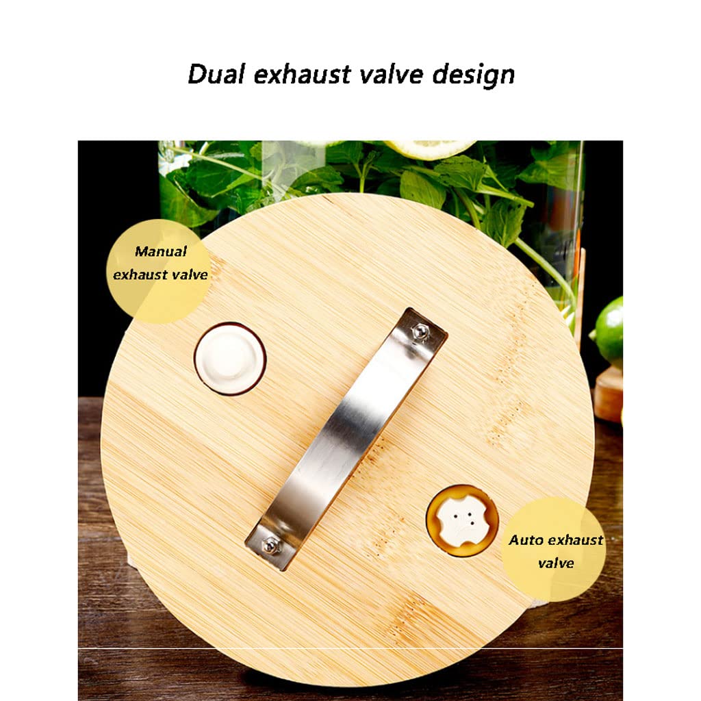 Dispensador de bebidas, dispensador de bebidas de vidrio con espiga, dispensador de bebidas de gran capacidad con soporte de bambú, dispensador de limonada de jugo helado para fiestas diarias