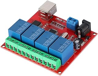 ASHATA Relay Module, 4-Channel 12V Computer USB Smart Switch Controller PC Relay Module Expansion Board Use Imported High Performance USB Control Chip.