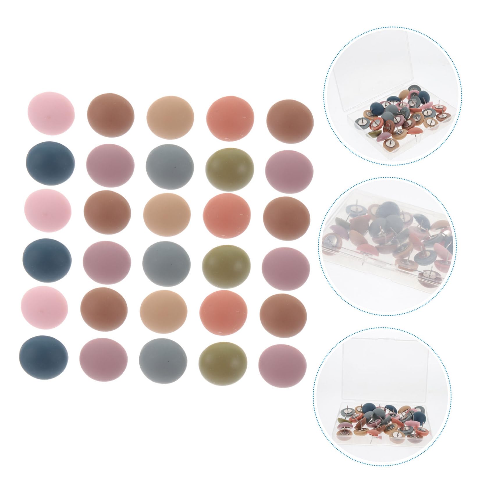 Lurrose 90stücke Dekorative Resin-pinnnadeln Halbrunde Push Für Pinnwände Und Fotowände Vielseitige Korkbrett-heftzwecken Bunten Designs Für Büro Und Zuhause