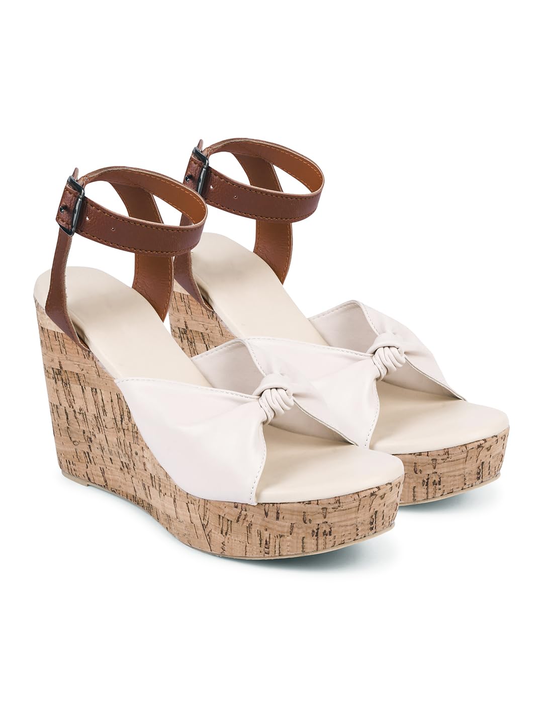FROH FEET Womens Wedges Ankle Strap Heel With Upper Bow Comfort Sole for Women/Girls (B0CSYWBD76) Amazon Price History, Amazon Price Tracker