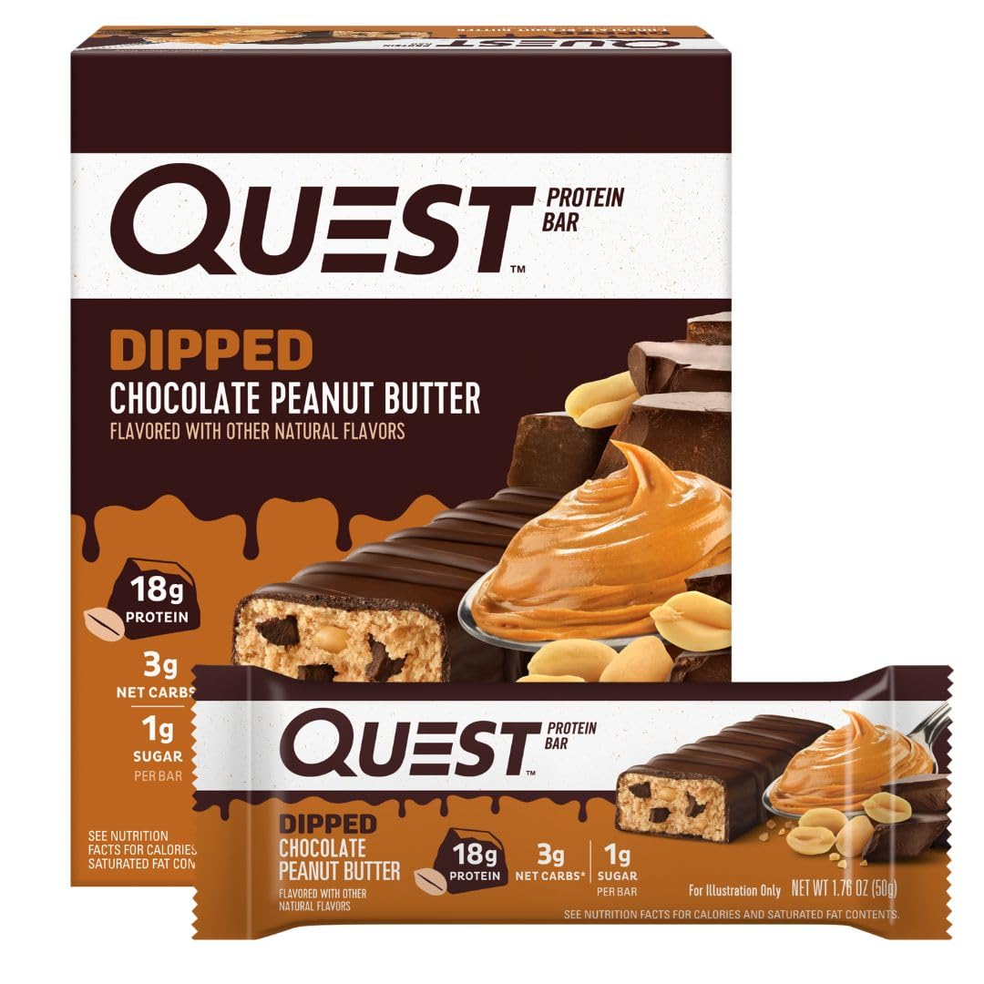 Quest Nutrition Double Chocolate Chunk Protein Bars, 20g Protein Bars, 1g Sugar, 4g Net Carb, Gluten Free, Keto Friendly, 4 Count — Amazon image 9