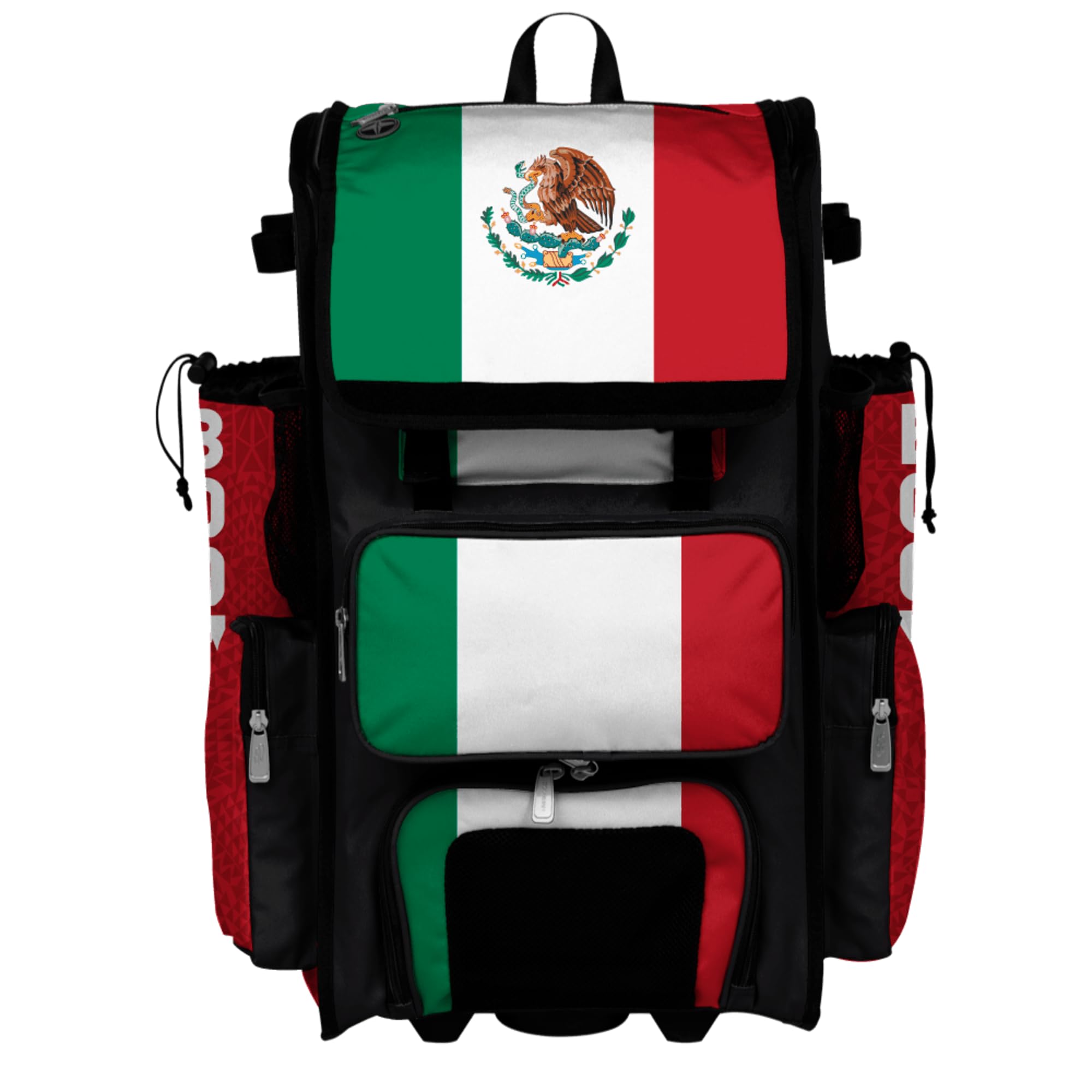 Boombah Superpack Hybrid Rolling Bat Bag - Wheeled & Backpack Version - Mexico Kelly Green/Red/White